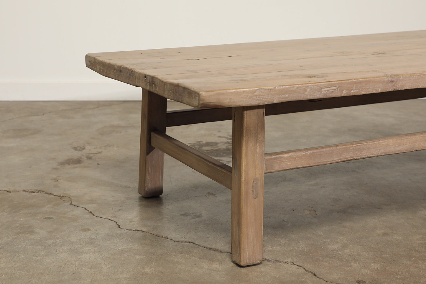 Antique Vintage Four Legged Wooden Wood Rectangular Coffee Table No. 2 - Circa 1945 Made of Fruitwood