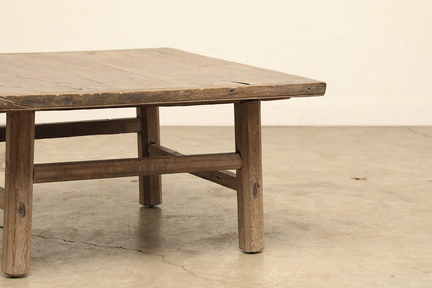 Vintage Elm Wood Coffee Table AD.021 Circa 1945 Rustic Farmhouse Style