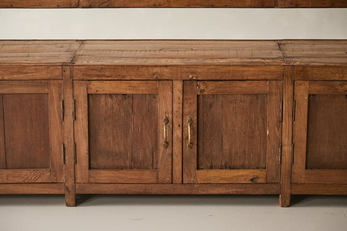 Vintage Teak Bench with Storage