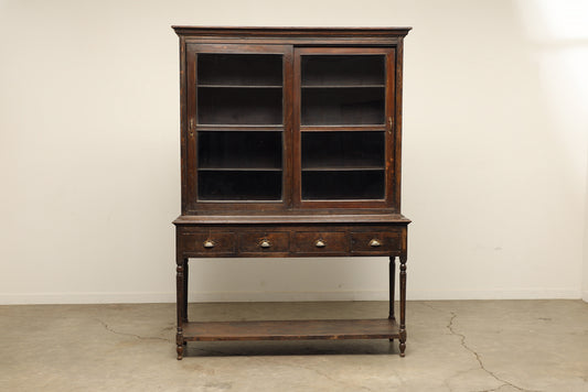 Vintage Two-Part Teak Cabinet