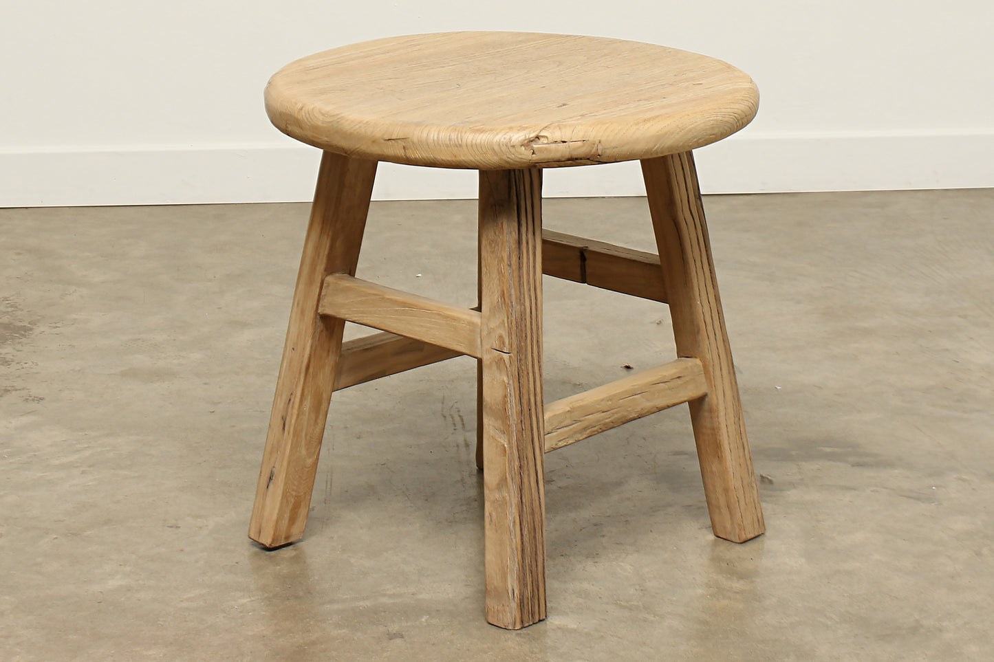 (GAQ140)  Vintage Elm Stool - Circa 1910 (20x20x19)