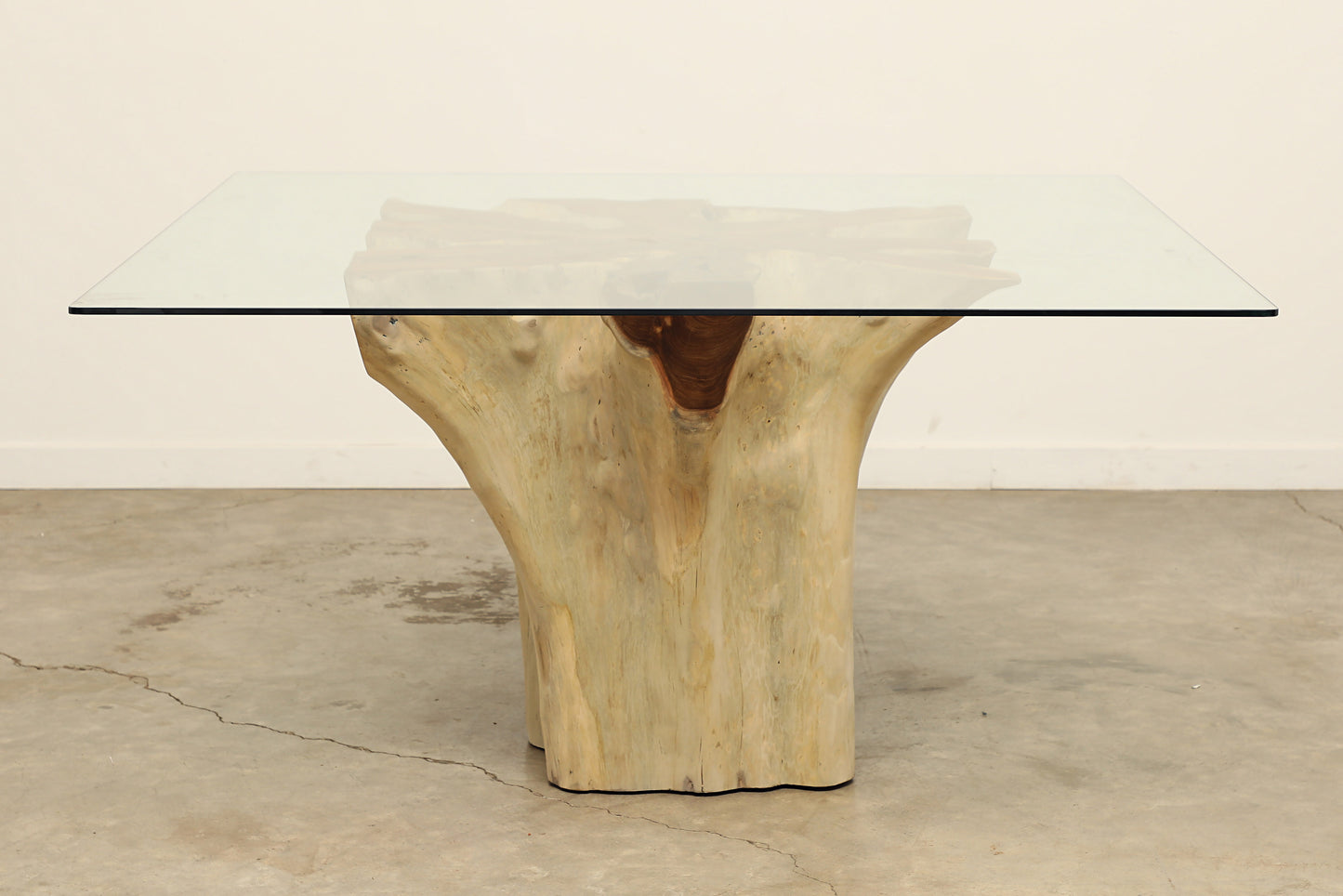 (SPP272-G1) Teak Root Dining Table - 60" Glass (37x36x30)