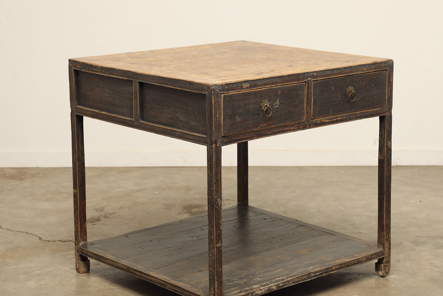 (GAV070) Vintage Elm Kitchen Island - Circa 1920 (35x35x34)