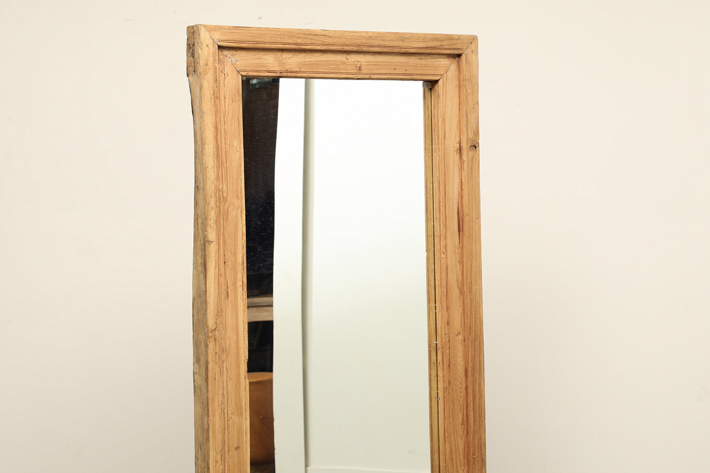 (LHE091) Vintage Teak Mirror (43x15x74)