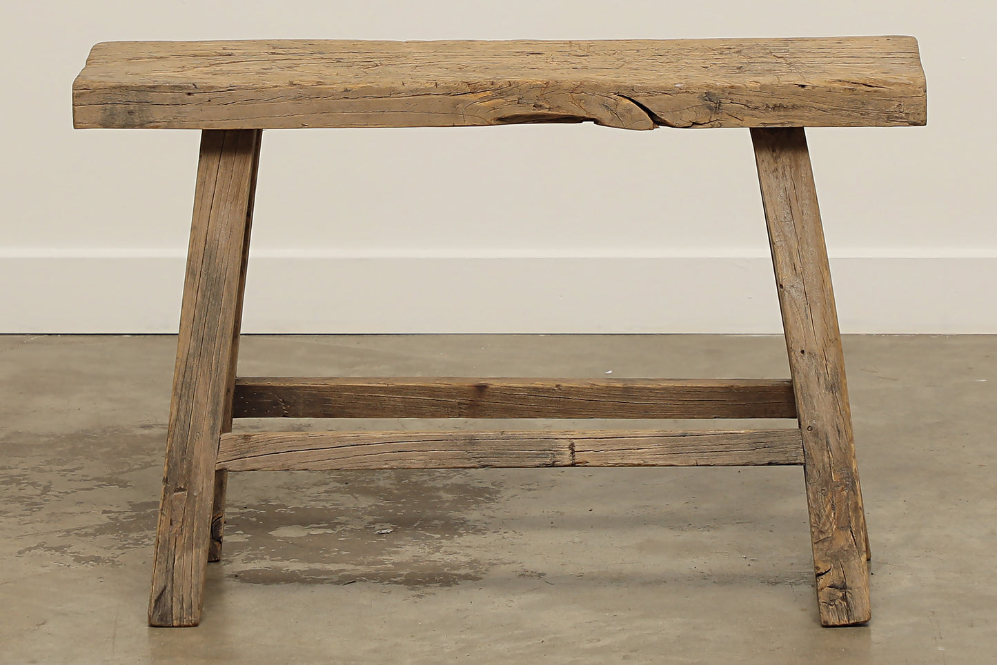 (GAS102) Vintage Elm Stool - Circa 1940 (30x9x19)