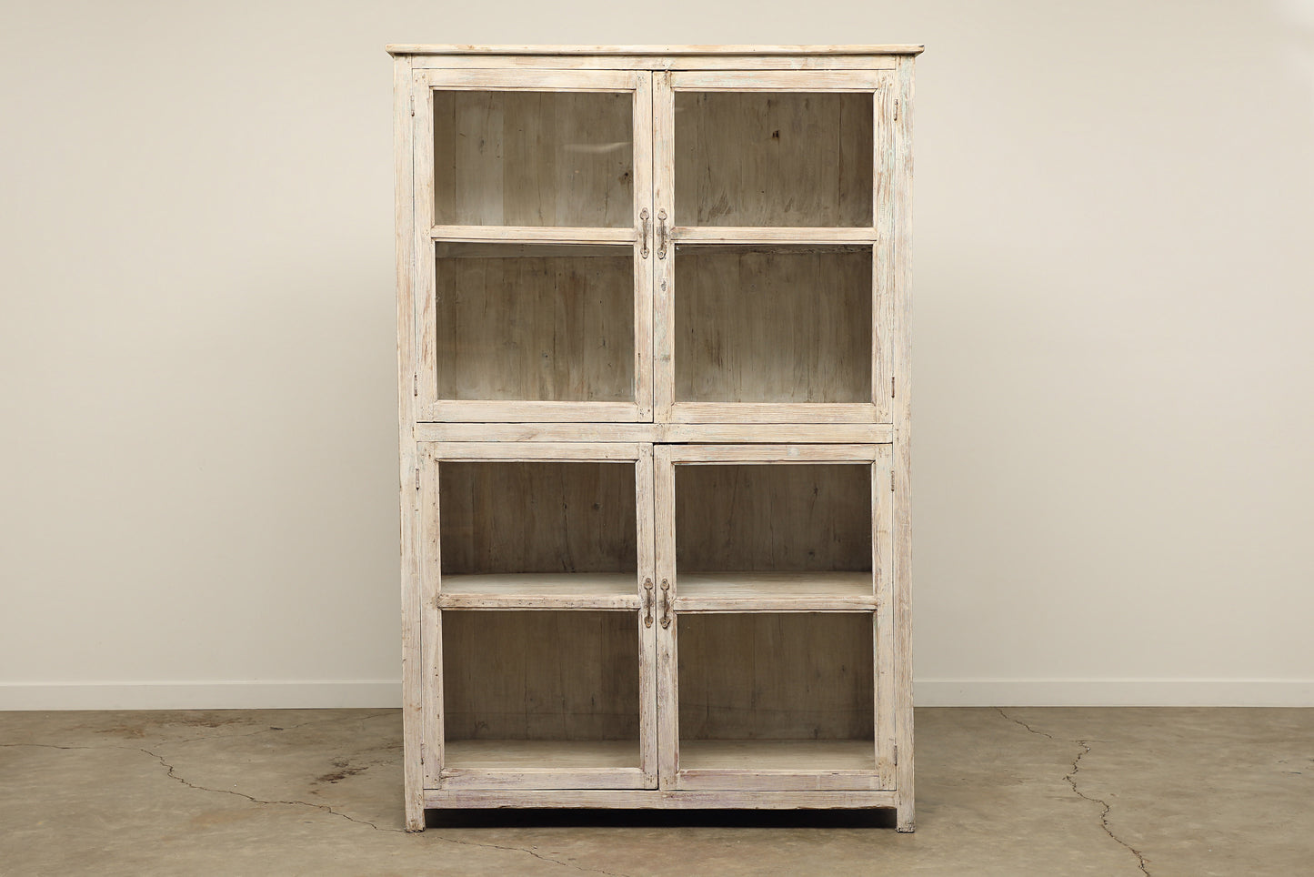 (SCP044) Vintage Wooden & Glass Cabinet (56x24x83)
