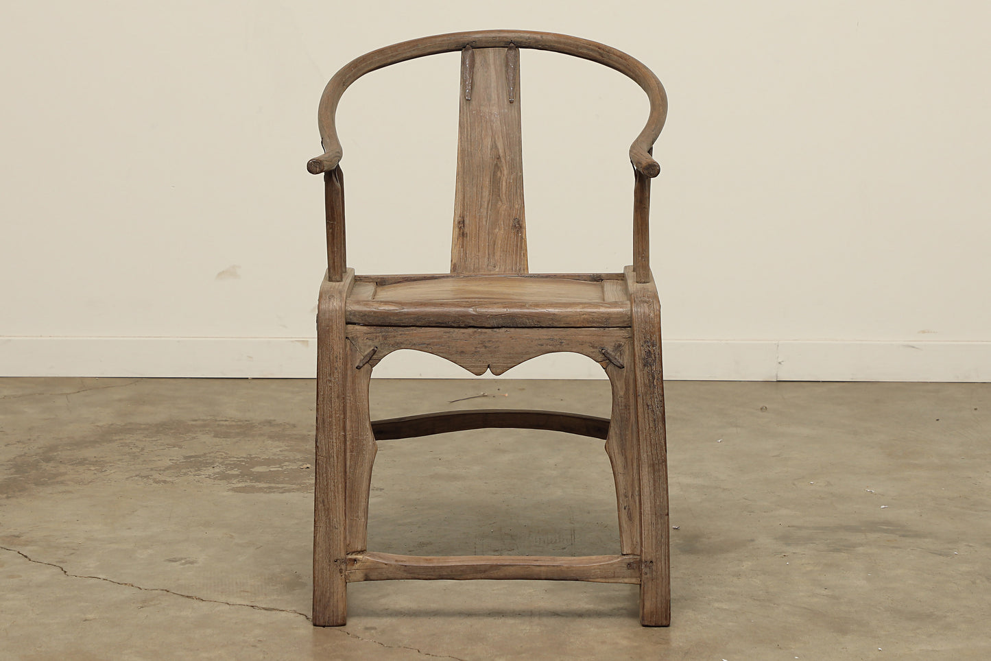 Vintage Elm Horseshoe Chair - Circa 1900