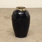 (GAV018) Vintage Black Porcelain Pot - Circa 1940 (13x13x21)