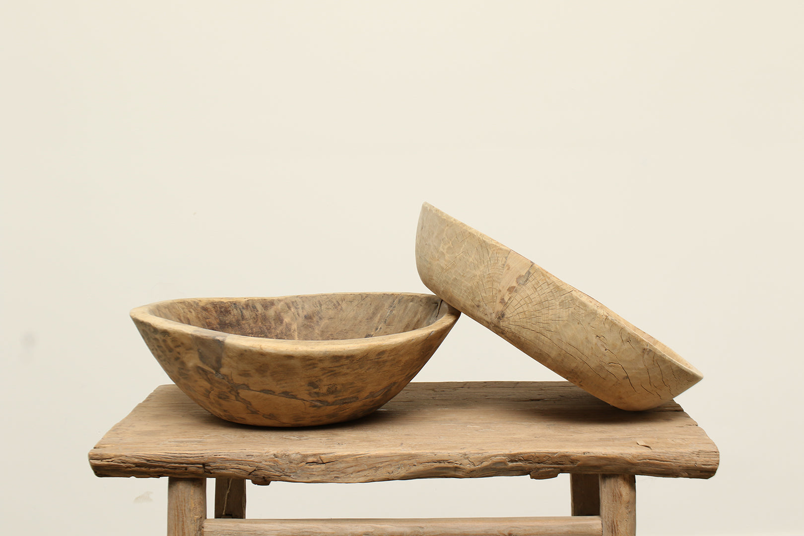 Antique and Unique Wooden Dough Bowls