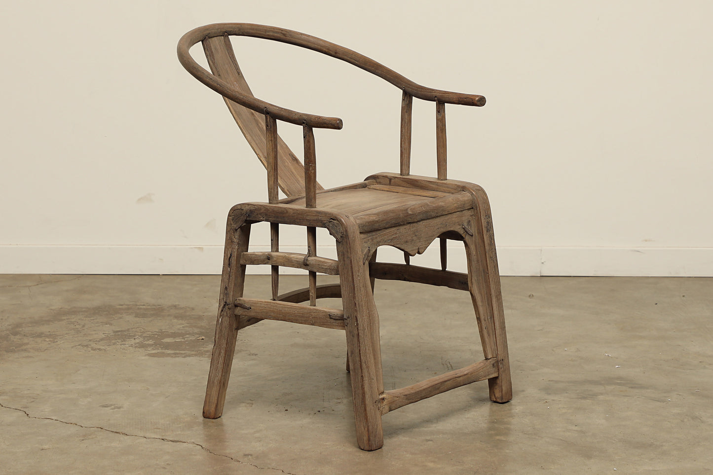 Vintage Elm Horseshoe Chair - Circa 1900