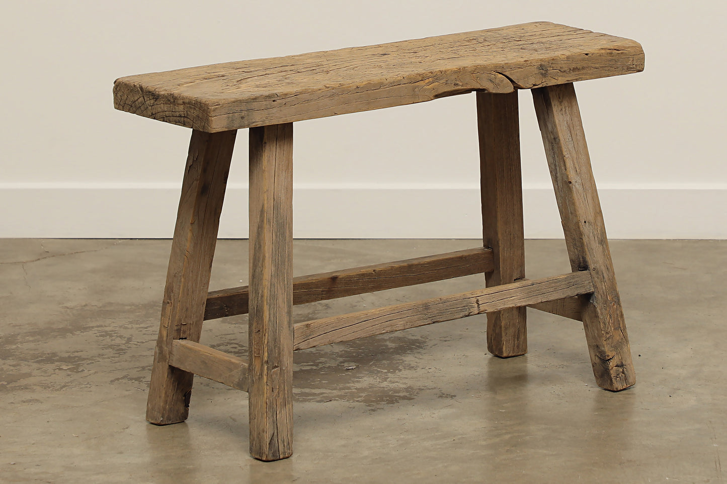 (GAS102) Vintage Elm Stool - Circa 1940 (30x9x19)