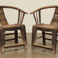 Vintage Poplar Horseshoe Chair s/2 - Circa 1900