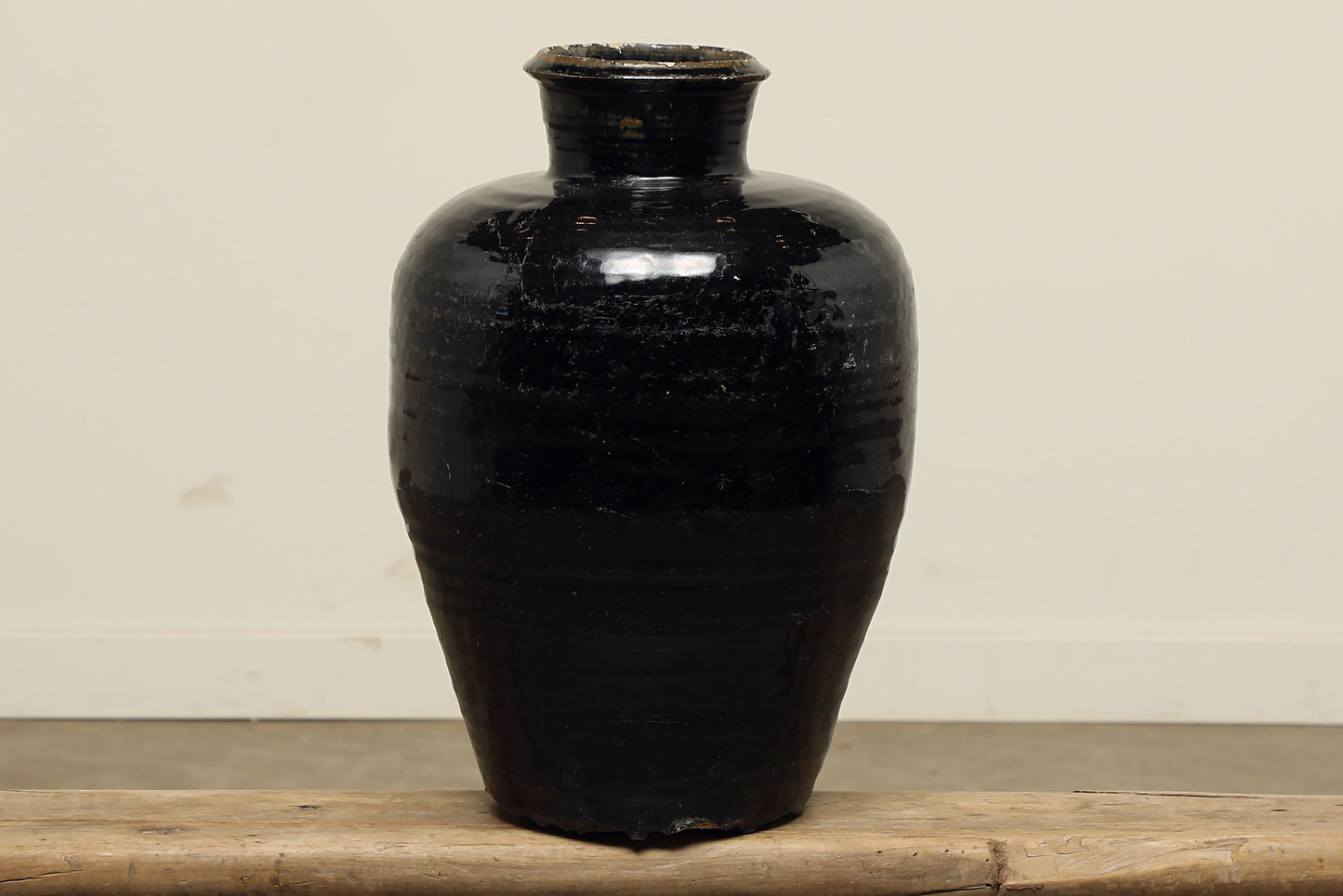 Vintage Black Lacquer Pot - Circa 1940