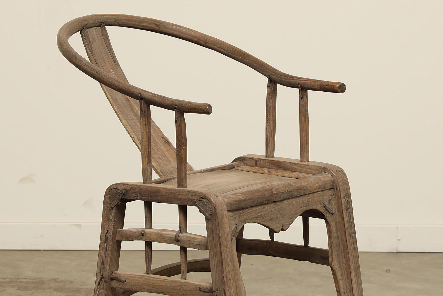 Vintage Elm Horseshoe Chair - Circa 1900