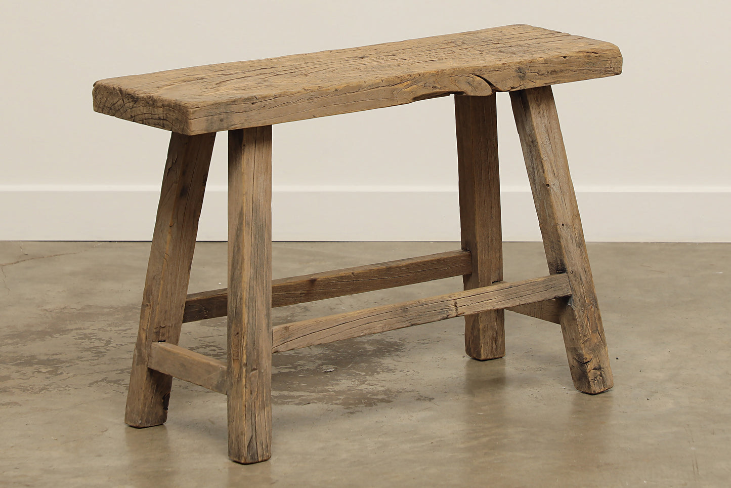 (GAS102) Vintage Elm Stool - Circa 1940 (30x9x19)
