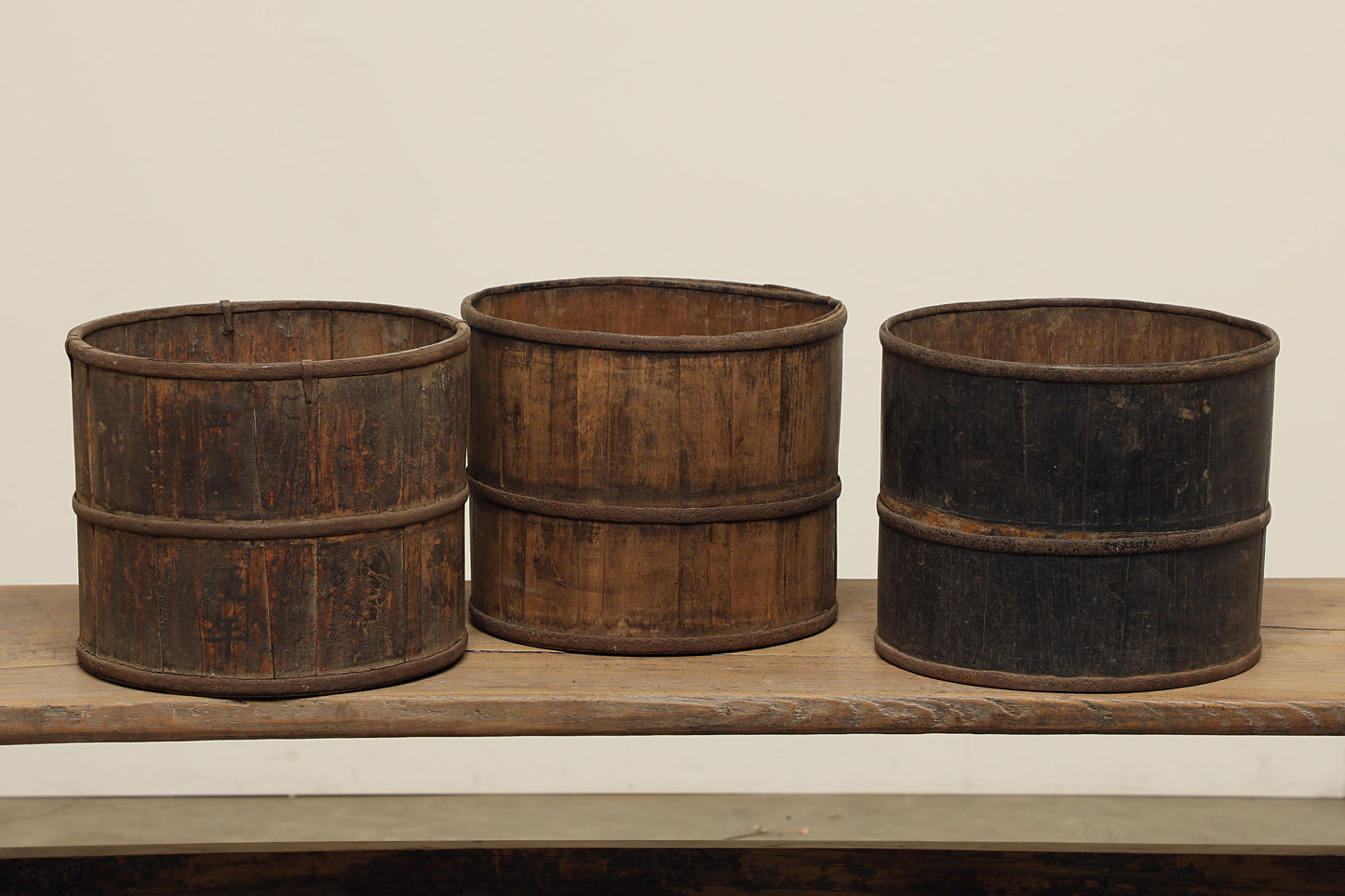 Vintage Elm Grain Bucket - Circa 1940