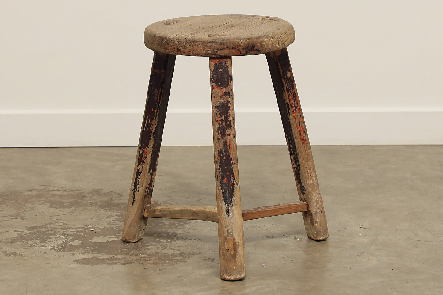 (GAS072) Vintage Elm Stool - Circa 1940 (12x12x20)