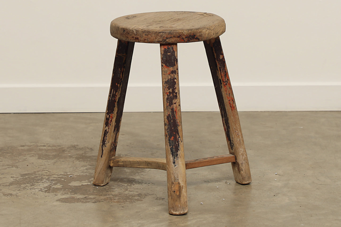 (GAS072) Vintage Elm Stool - Circa 1940 (12x12x20)