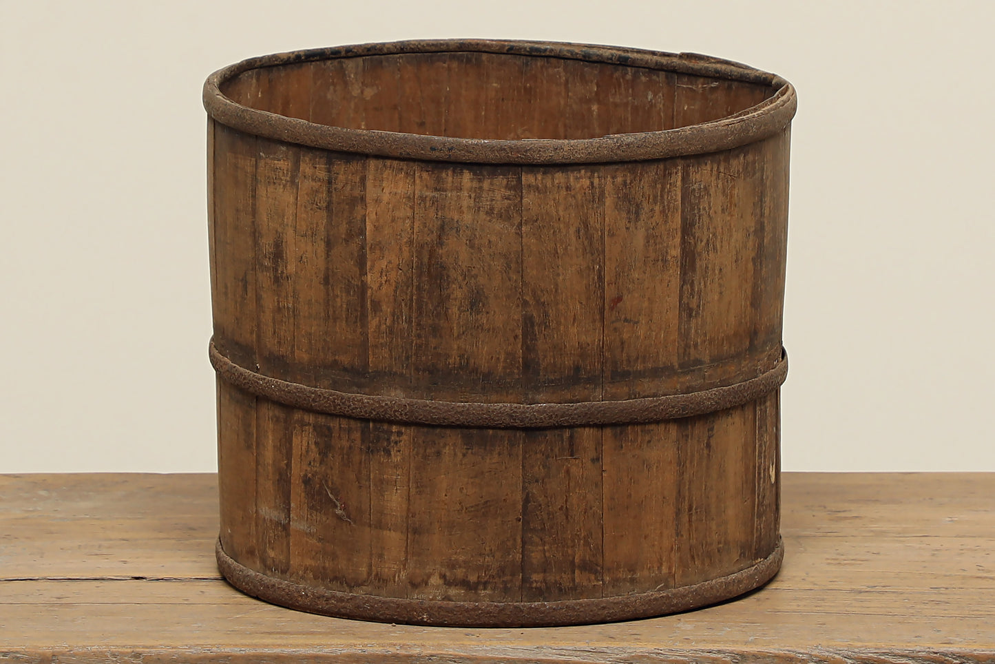 Vintage Elm Grain Bucket - Circa 1940