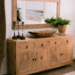 Hand-crafted modern rustic reclaimed solid elm light natural wood Claire sideboard is a unique 72-inch long buffet storage cabinet with four drawers and two cabinets.