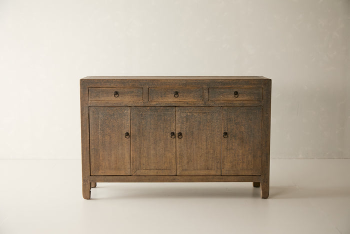 Vintage Solid Pine 4-Door Sideboard - Circa 1945 No. J87