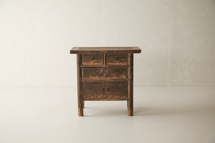 Vintage Elm Distressed Black Sideboard - Circa 1925 No. M34
