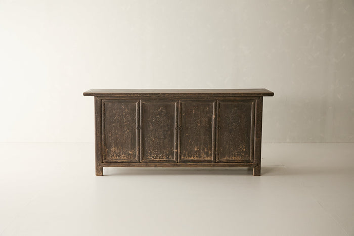 Vintage Elm Distressed Black Sideboard - Circa 1875 No. M50