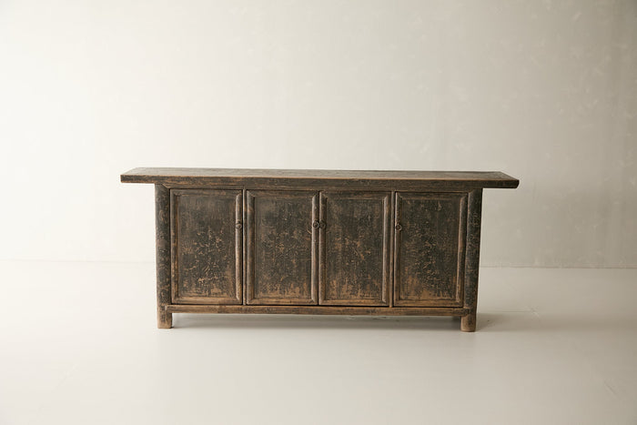Vintage Elm Distressed Black Sideboard - Circa 1875 No. M53