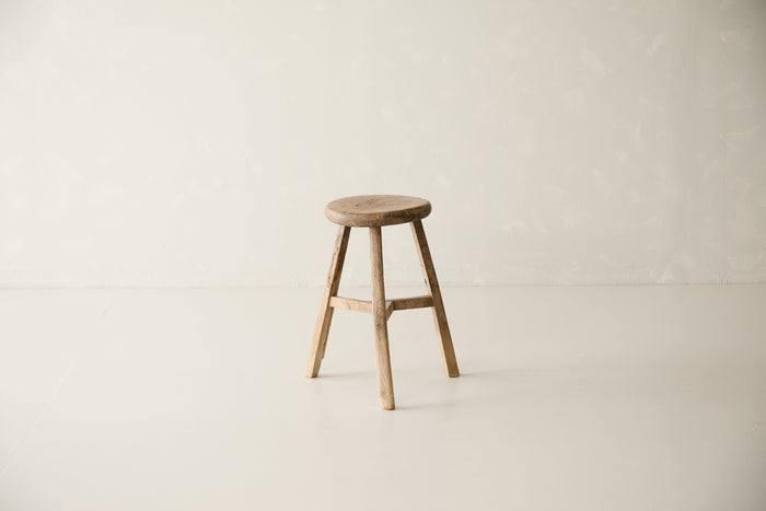 Vintage Solid Elm Cobbler Stool - Circa 1955 No. J16