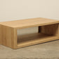 Billie premium white oak wood rectangle coffee table extra shelf below