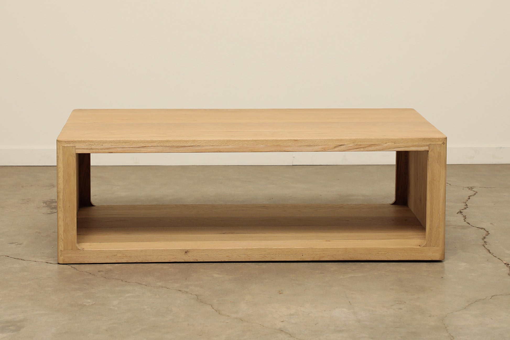 Billie premium white oak wood rectangular coffee table