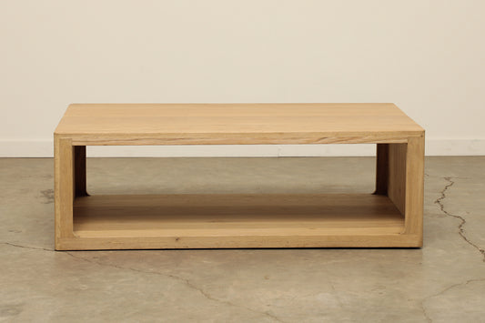 Billie premium white oak wood rectangular coffee table