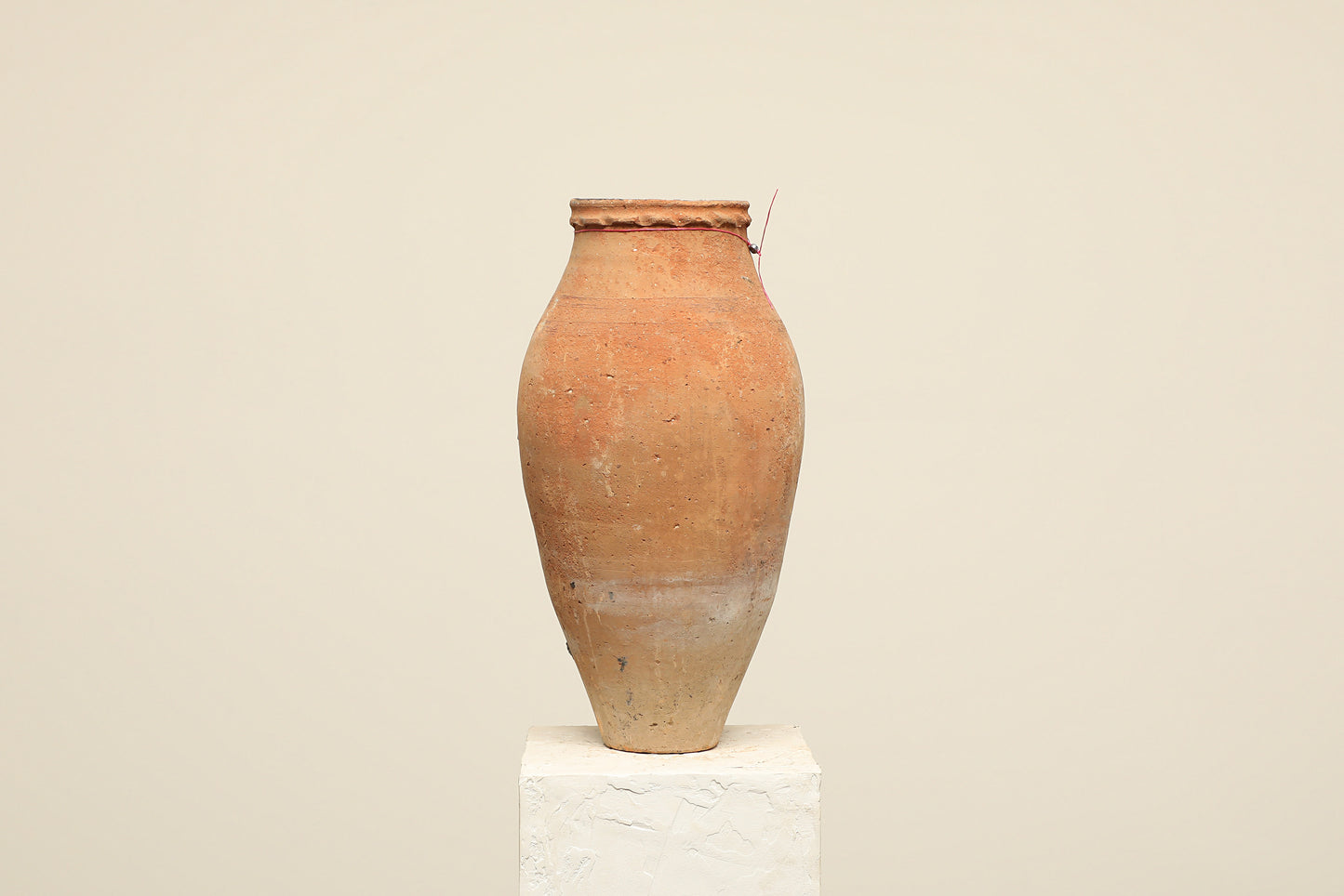 A one-of-a-kind clay brown Turkish vintage vase pot without a handle, crafted from terra cotta clay, this piece showcases timeless quality and antique craftsmanship, adding a unique touch of history to your space