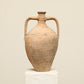 A one-of-a-kind clay brown Turkish vintage vase pot with two handles, crafted from terra cotta clay, this piece showcases timeless quality and antique craftsmanship, adding a unique touch of history to your space