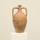 A one-of-a-kind clay brown Turkish vintage vase pot with two handles, crafted from terra cotta clay, this piece showcases timeless quality and antique craftsmanship, adding a unique touch of history to your space