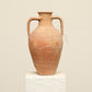 A one-of-a-kind clay brown Turkish vintage vase pot with two handles, crafted from terra cotta clay, this piece showcases timeless quality and antique craftsmanship, adding a unique touch of history to your space