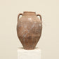 A one-of-a-kind clay brown Turkish vintage vase pot with two handles, crafted from terra cotta clay, this piece showcases timeless quality and antique craftsmanship, adding a unique touch of history to your space