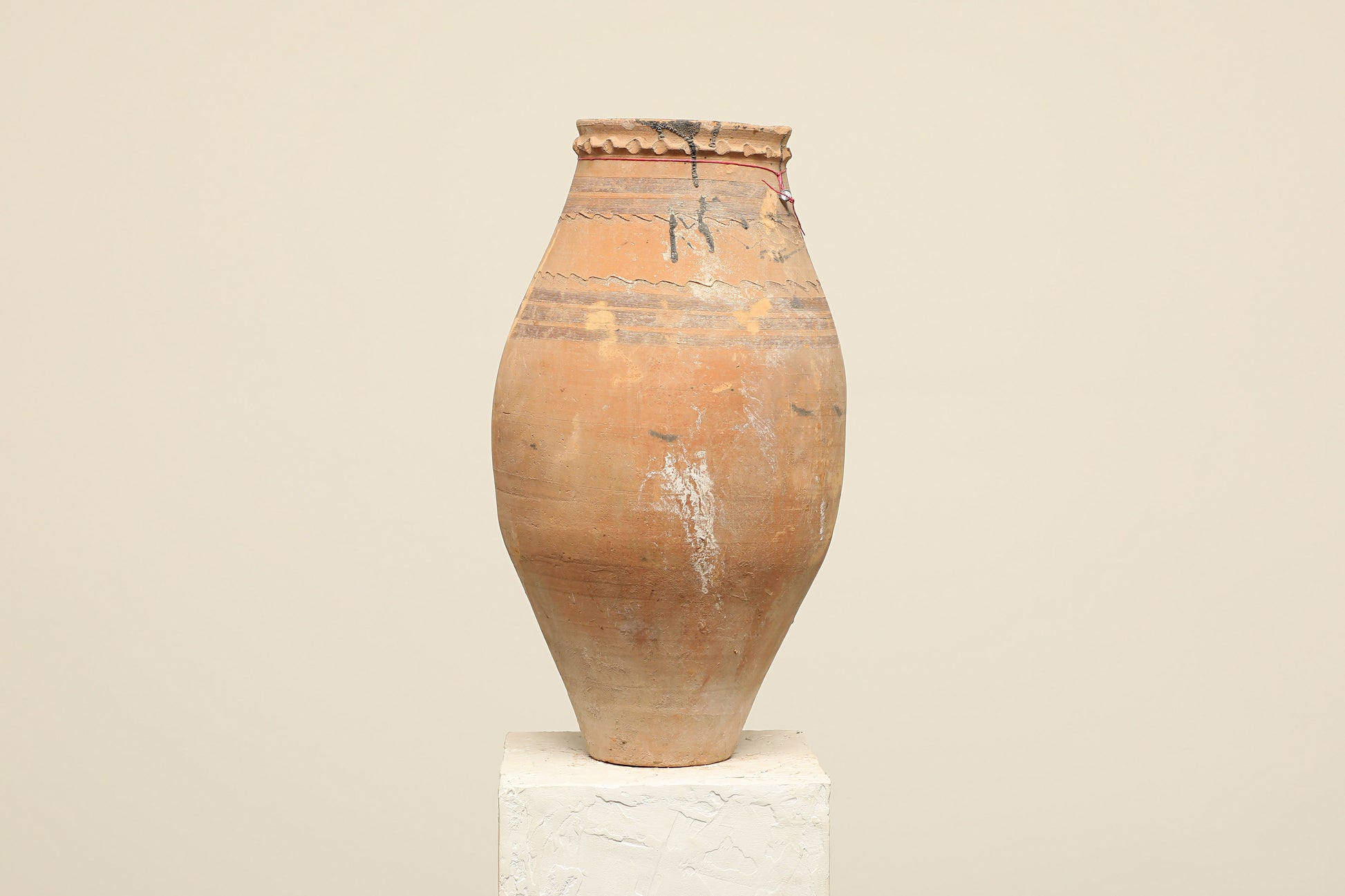 A one-of-a-kind clay brown Turkish vintage vase pot without a handle, crafted from terra cotta clay, this piece showcases timeless quality and antique craftsmanship, adding a unique touch of history to your space