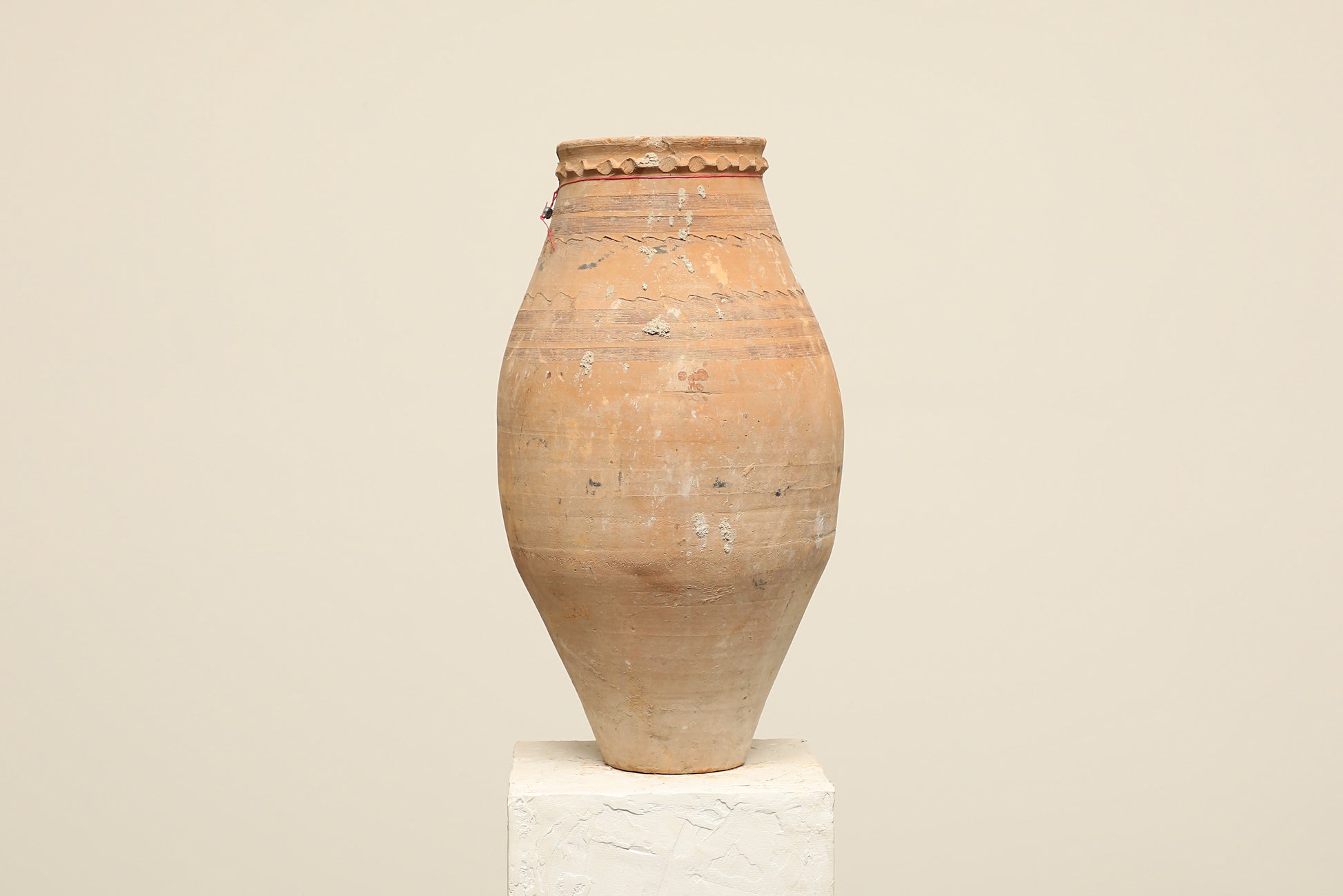 A one-of-a-kind clay brown Turkish vintage vase pot without a handle, crafted from terra cotta clay, this piece showcases timeless quality and antique craftsmanship, adding a unique touch of history to your space