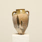 A one-of-a-kind clay brown Turkish vintage vase pot with two handles, crafted from terra cotta clay, this piece showcases timeless quality and antique craftsmanship, adding a unique touch of history to your space