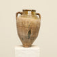 A one-of-a-kind clay brown Turkish vintage vase pot with two handles, crafted from terra cotta clay, this piece showcases timeless quality and antique craftsmanship, adding a unique touch of history to your space