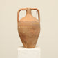 A one-of-a-kind clay brown Turkish vintage vase pot with two handles, crafted from terra cotta clay, this piece showcases timeless quality and antique craftsmanship, adding a unique touch of history to your space