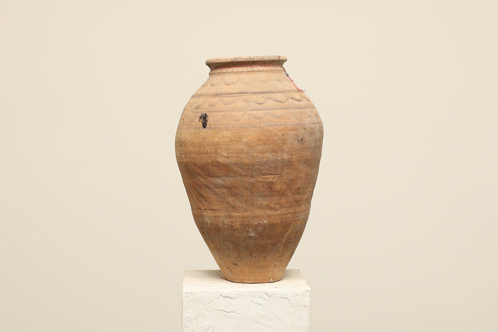A one-of-a-kind clay brown Turkish vintage vase pot without a handle, crafted from terra cotta clay, this piece showcases timeless quality and antique craftsmanship, adding a unique touch of history to your space