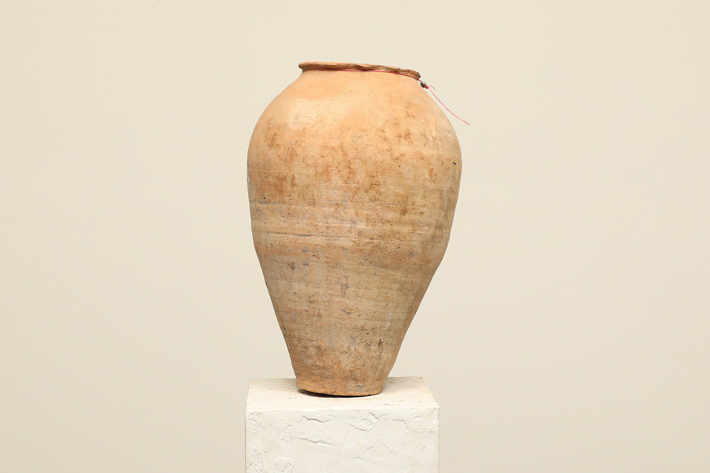 A one-of-a-kind clay brown Turkish vintage vase pot without a handle, crafted from terra cotta clay, this piece showcases timeless quality and antique craftsmanship, adding a unique touch of history to your space