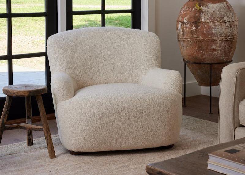 Cream sheepskin teddy occasional chair