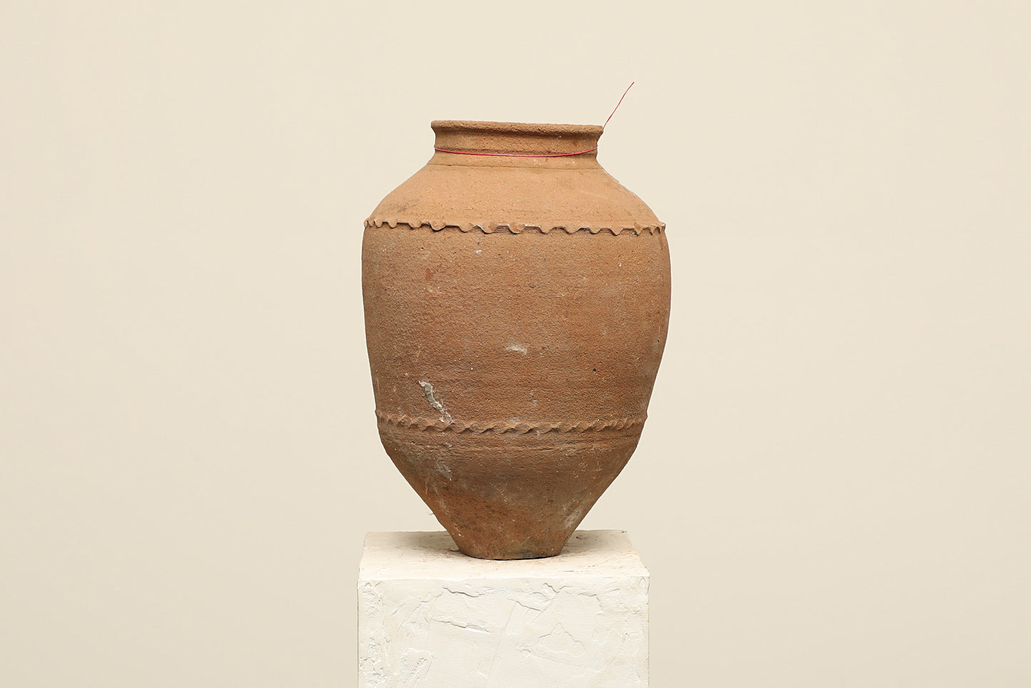 A one-of-a-kind dark brown Turkish vintage vase pot without a handle, crafted from terra cotta clay, this piece showcases timeless quality and antique craftsmanship, adding a unique touch of history to your space