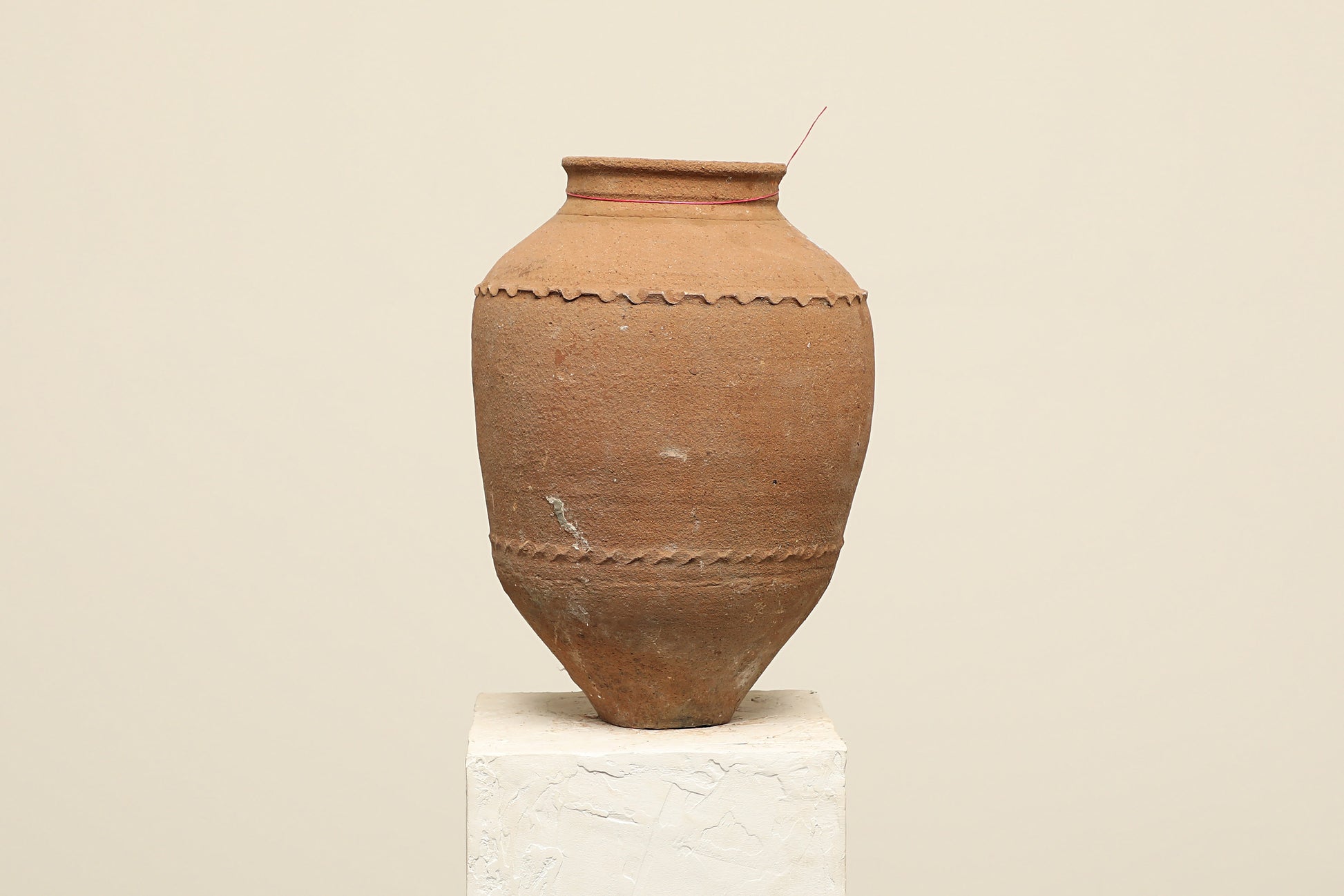 A one-of-a-kind dark brown Turkish vintage vase pot without a handle, crafted from terra cotta clay, this piece showcases timeless quality and antique craftsmanship, adding a unique touch of history to your space