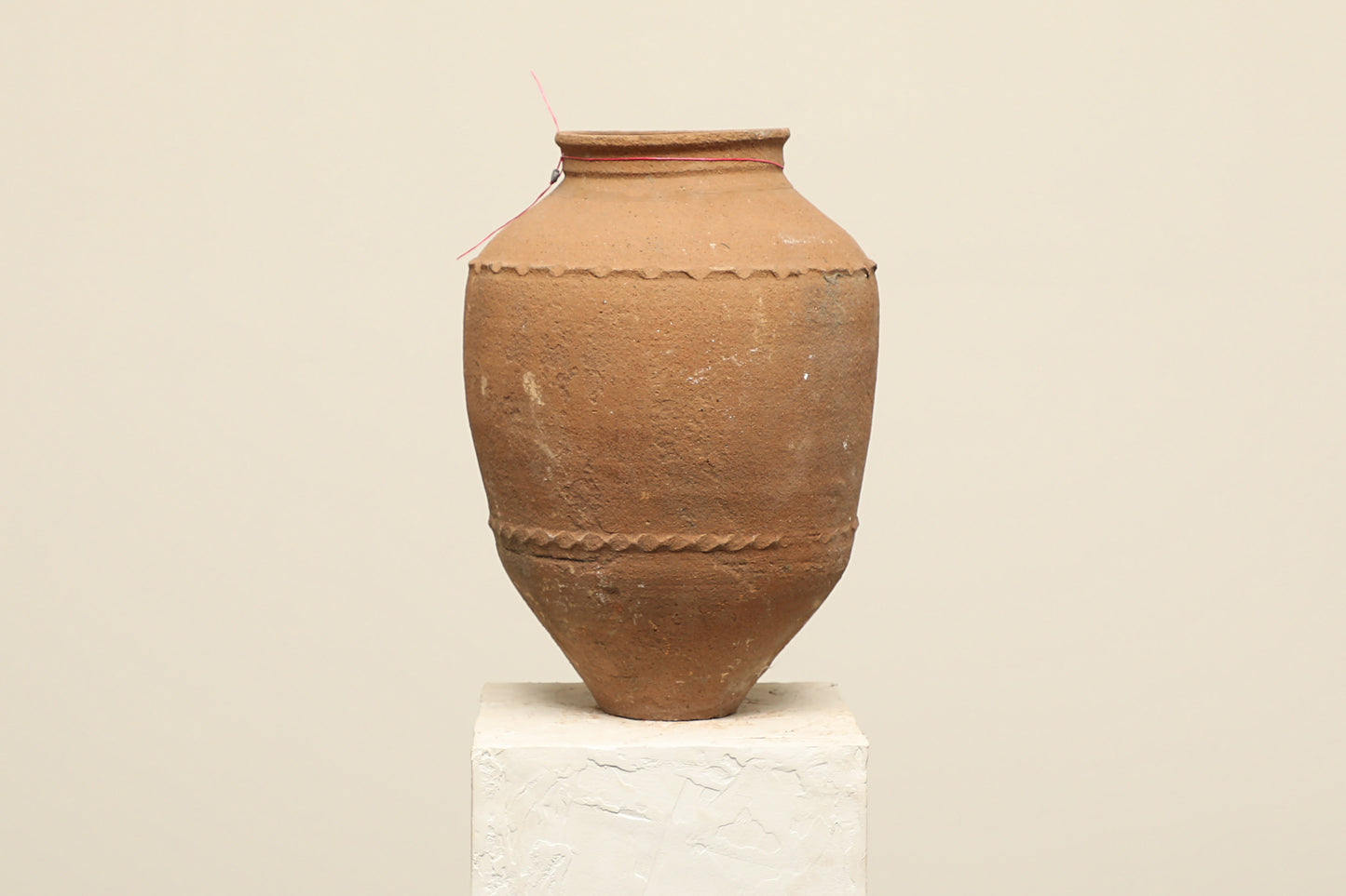 A one-of-a-kind dark brown Turkish vintage vase pot without a handle, crafted from terra cotta clay, this piece showcases timeless quality and antique craftsmanship, adding a unique touch of history to your space