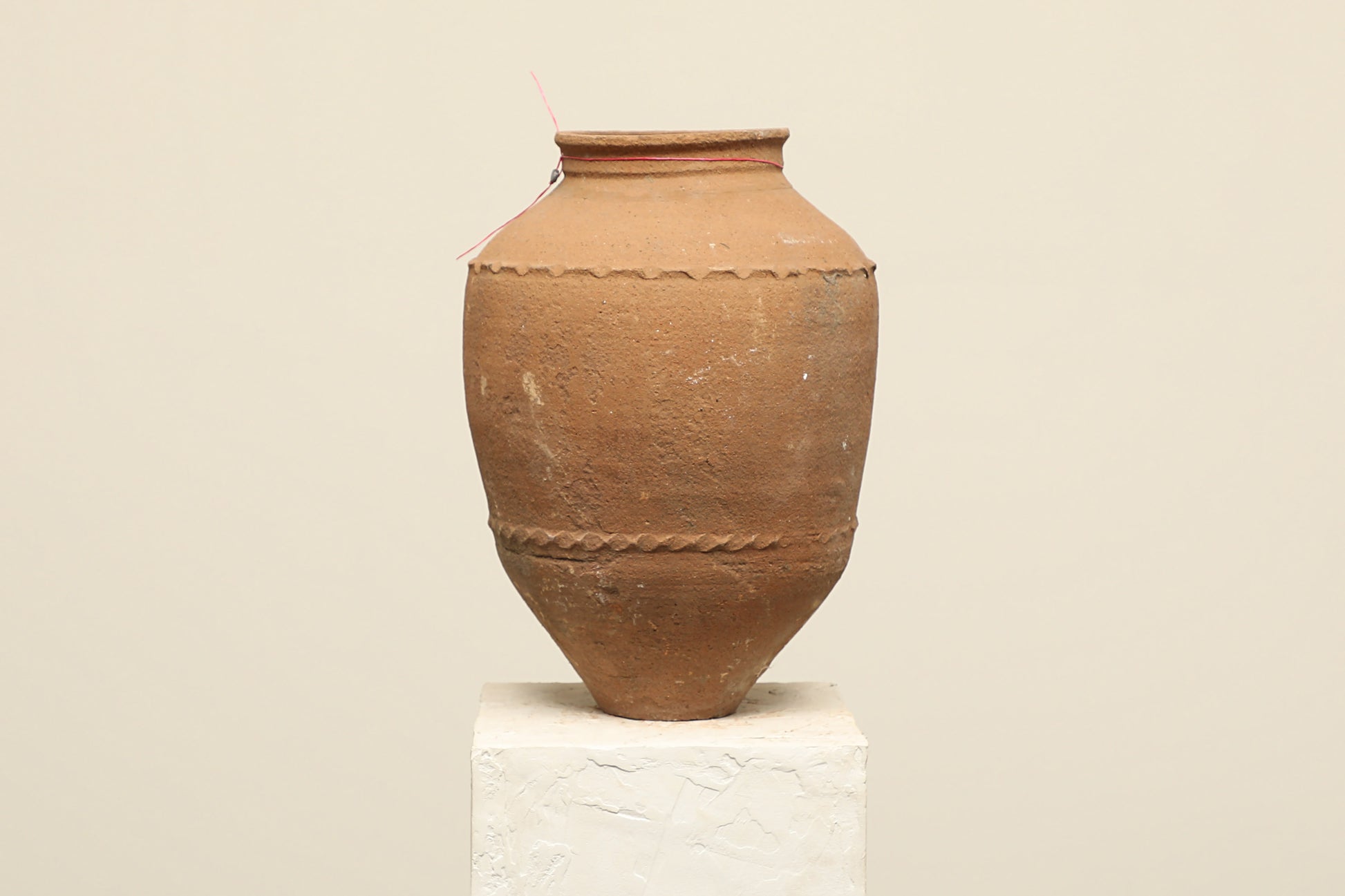 A one-of-a-kind dark brown Turkish vintage vase pot without a handle, crafted from terra cotta clay, this piece showcases timeless quality and antique craftsmanship, adding a unique touch of history to your space