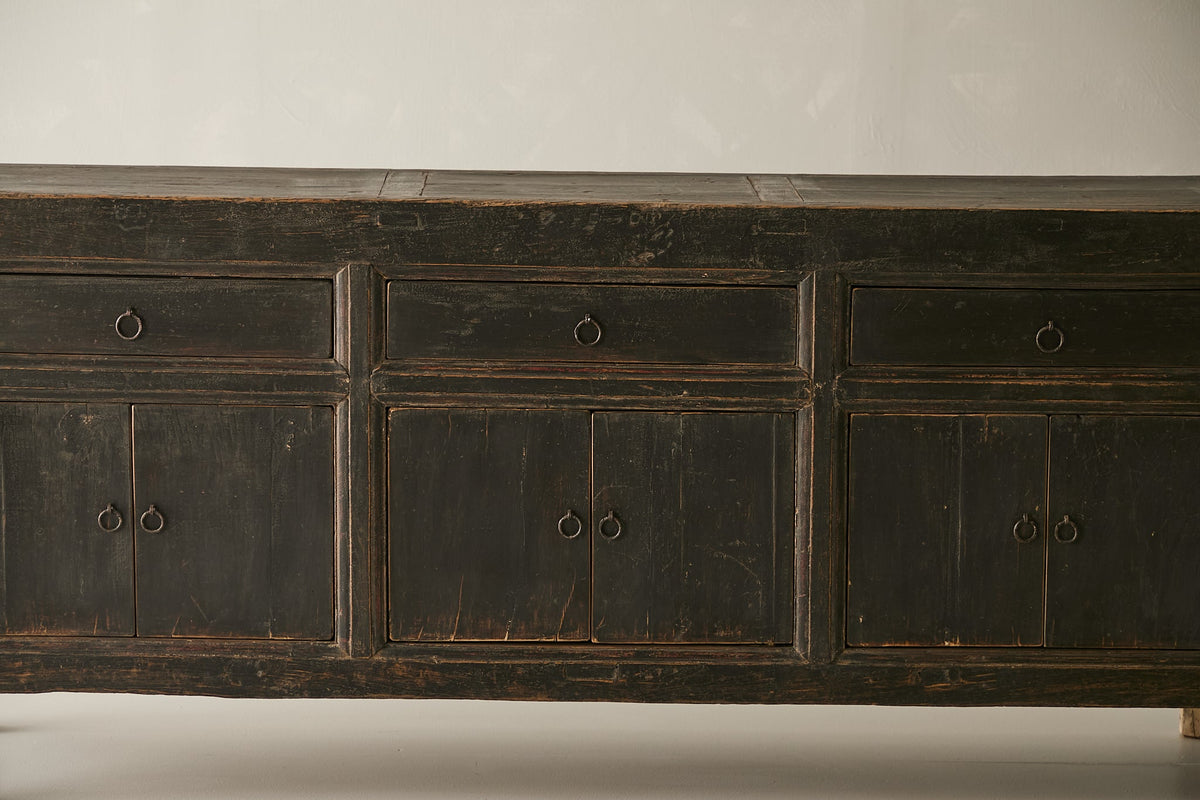 Vintage 6-Door Elm Sideboard - Circa 1945